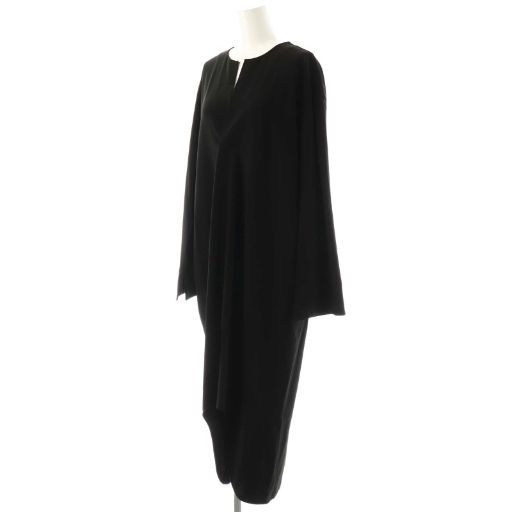 ENFOLD エンフォルド　ロングワンピース　黒　38 エンフォルド ENFOLD 前後差ワンピース ロング 長袖 38 ブラック /HK