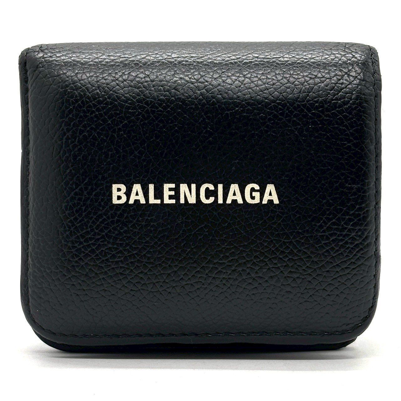 ロゴで選ぶ黒】 BALENCIAGA 二つ折り財布 エブリデイ キャッシュ
