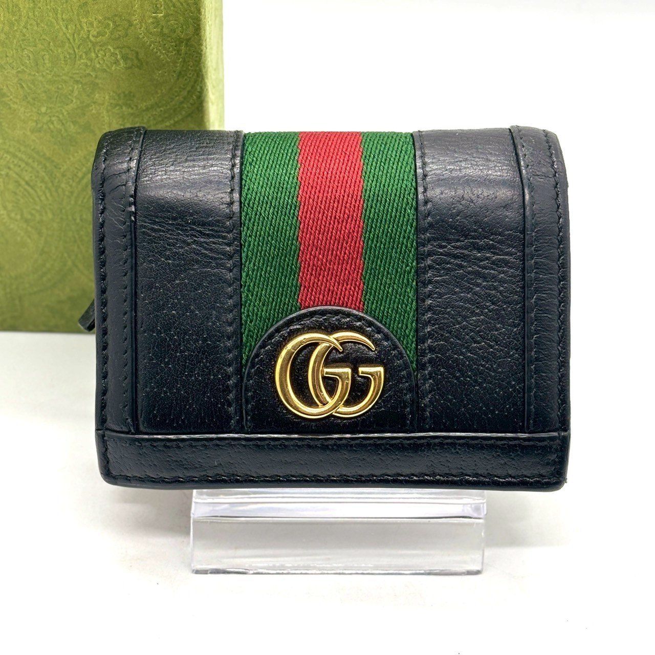 迷わず持てる一本】 GUCCI 二つ折り財布 オフィディア シェリーライン 