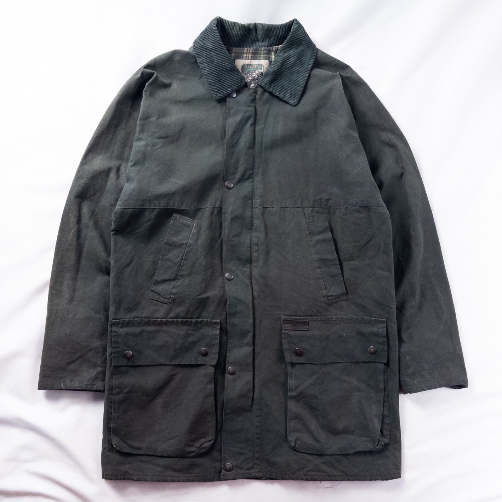 Euro Vintage 90s REGATTA コットン 革パッチ フェード クラシック 