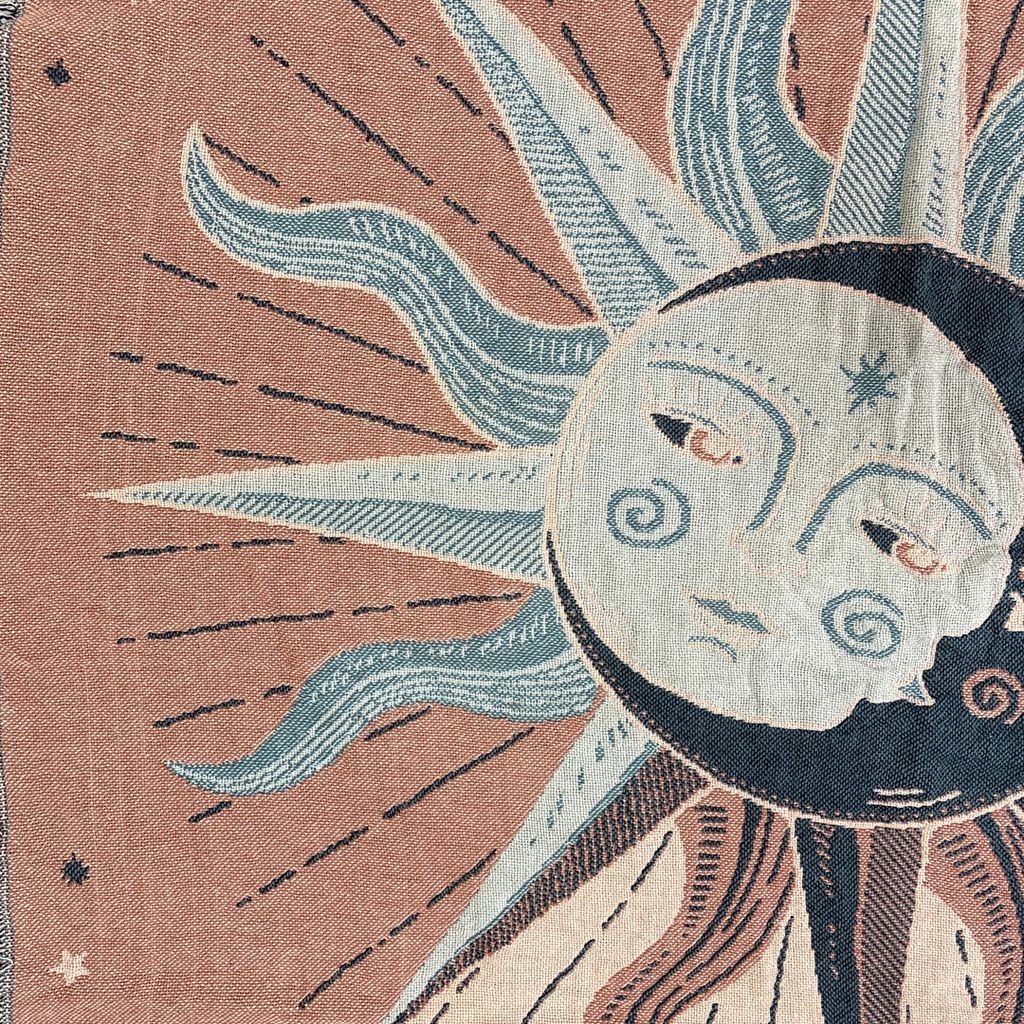 vintageラグ ブランケット マルチカバー タペストリー 太陽と月 宗教