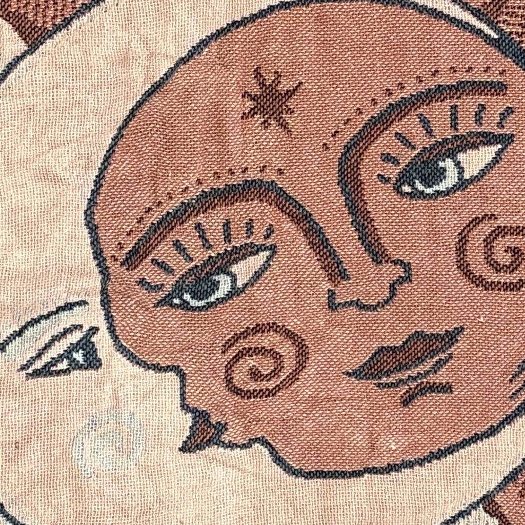 vintageラグ ブランケット マルチカバー タペストリー 太陽と月 宗教