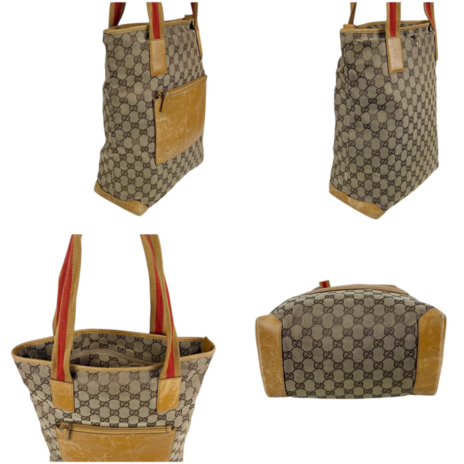 グッチ GUCCI シェリーライン トートバッグ GGキャンバス レザー