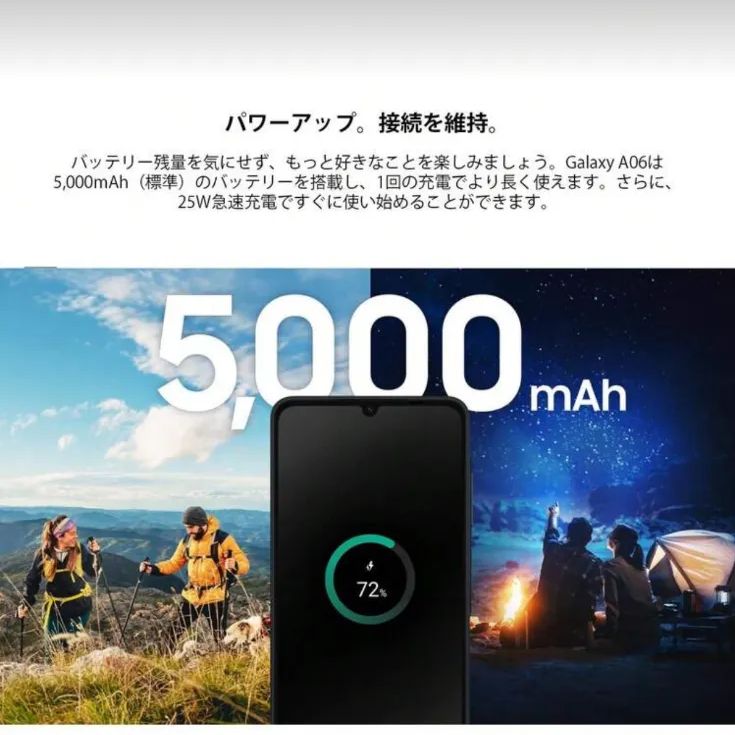 サムスン Galaxy A06 4G スマートフォン グローバル版 6.7インチ大型