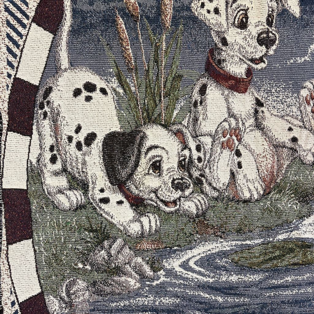 希少 Disney 101匹わんちゃん ダルメシアン 犬柄 ヴィンテージ ラグ 希少 Disney 101匹わんちゃん ダルメシアン 犬柄 ヴィンテージ ラグ