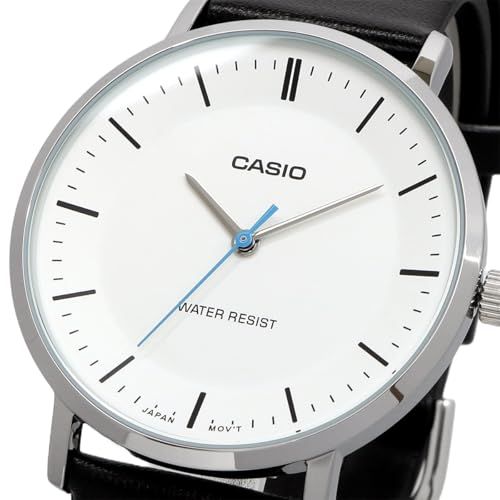 カシオ CASIO クオーツ メンズ 腕時計 MTP-VT 04 L-7 E ホワイト×ブラックレザーバンド 海外モデル 並行輸入品 8821 a 394