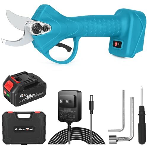 アルチザンツール 日本ブランド 電動剪定ばさみ コードレス剪定ばさみセット ブラシレスモータ AT PS 01 2段階開き 3000 mAh 2段階開き径調整 黒色ケース付き 電動剪定バサミ 切断直径20?25 mm 18 Vマキタ c 3 cc 658 f