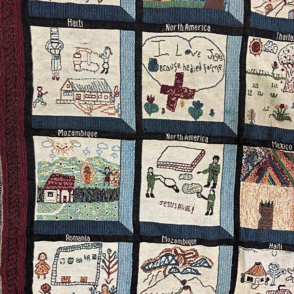 【※める】80s USA ブランケット ヴィンテージラグ　タペストリー デッドストック】USA 80s ヴィンテージラグ ブランケット タペストリー