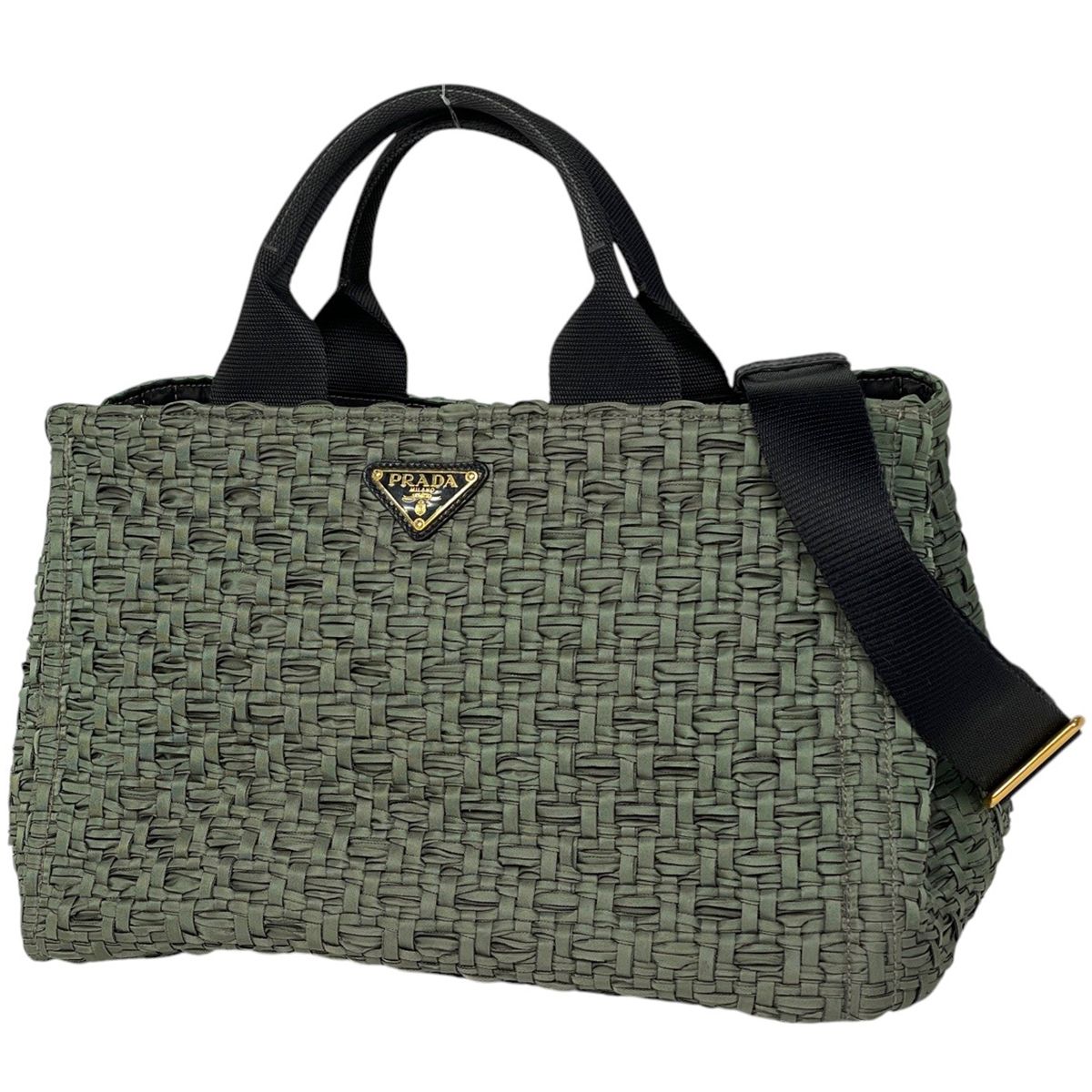 プラダ PRADA ロゴプレート トートバッグ 2WAY ショルダーバッグ