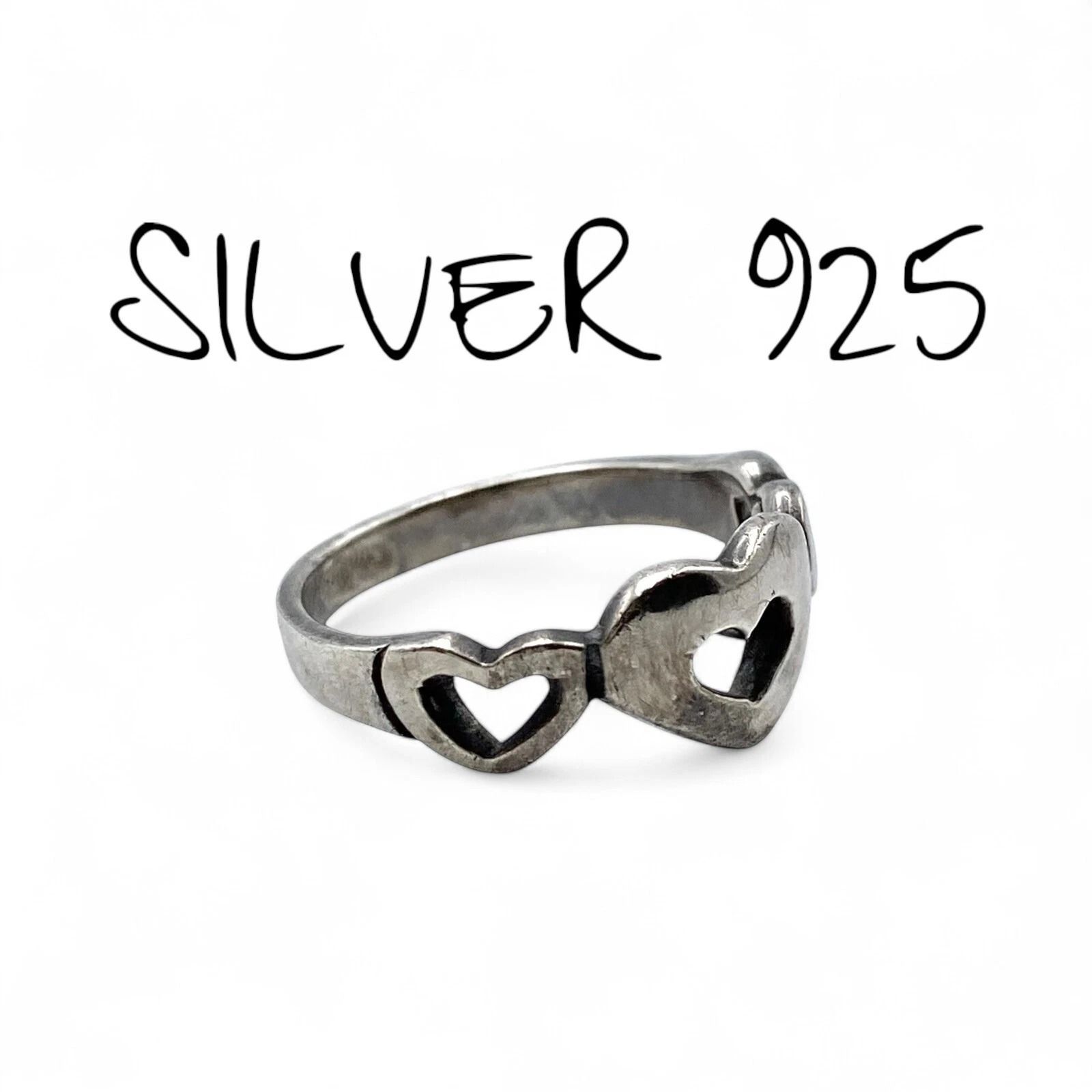 トリプルハート】 Silver 925 刻印 Design Ring シルバー デザイン