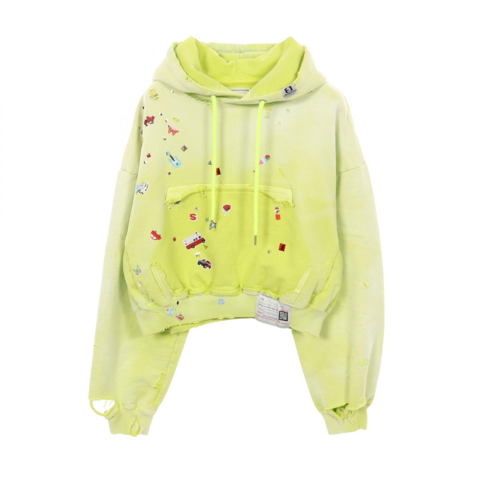 メゾンミハラヤスヒロ SUNFADED STICKER HOODIE ステッカー ブランド
