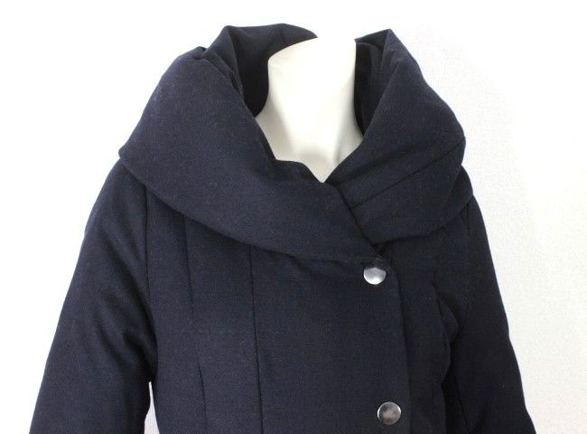 極美品】アナイ ショールカラー ダウンコート 36 濃紺 ダークネイビー