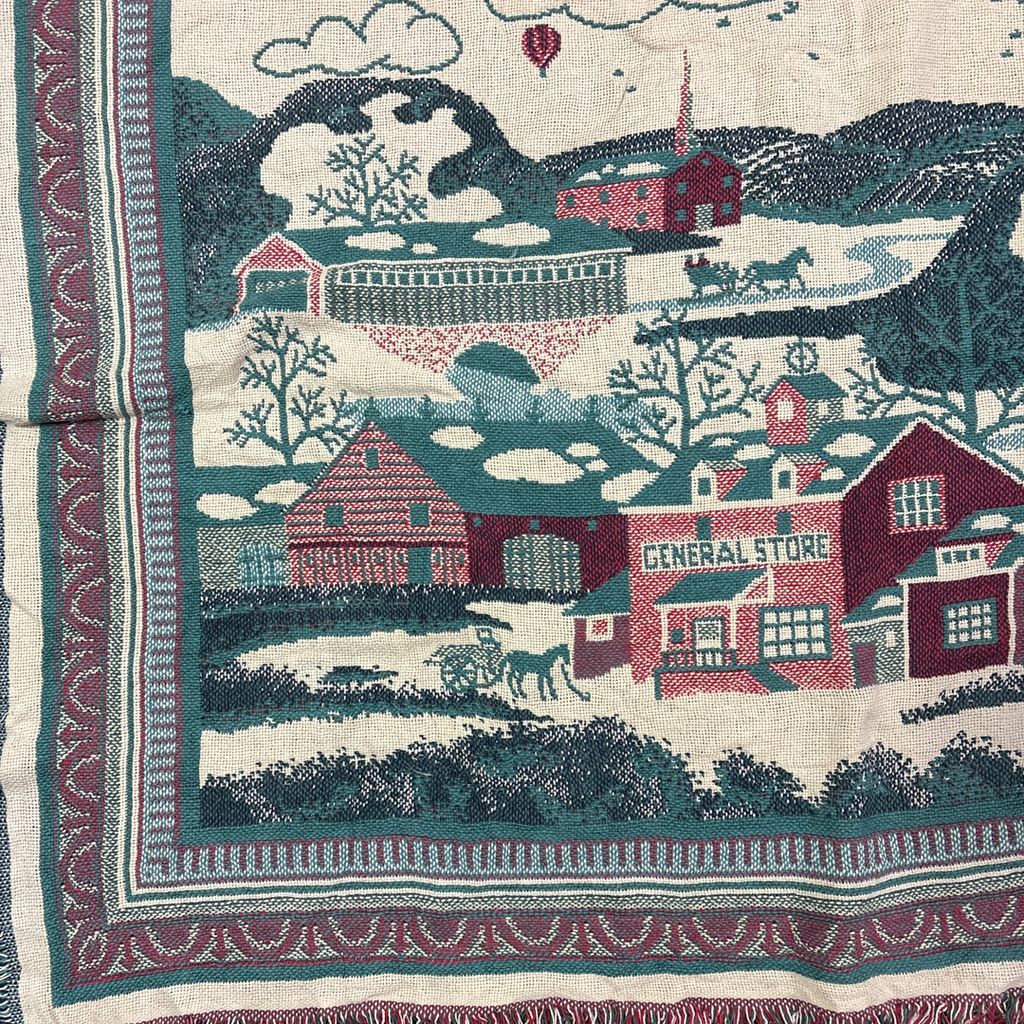 vintageラグ ブランケット マルチカバー タペストリー バルーン 気球