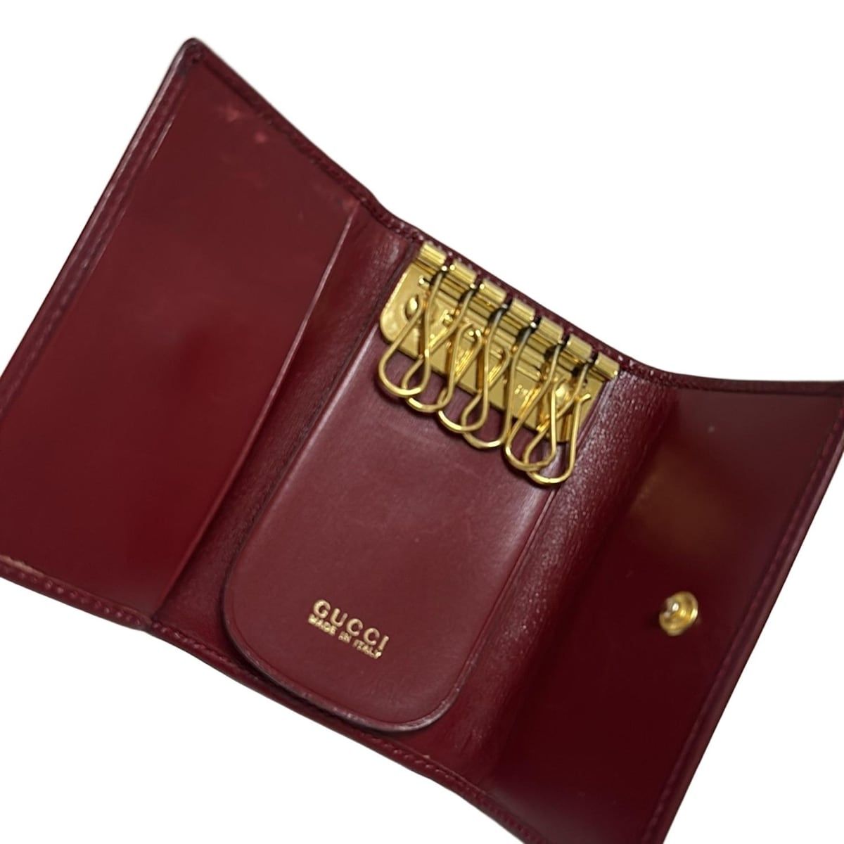 GUCCI(グッチ) キーケース - ボルドー 6連フック レザー - メルカリ