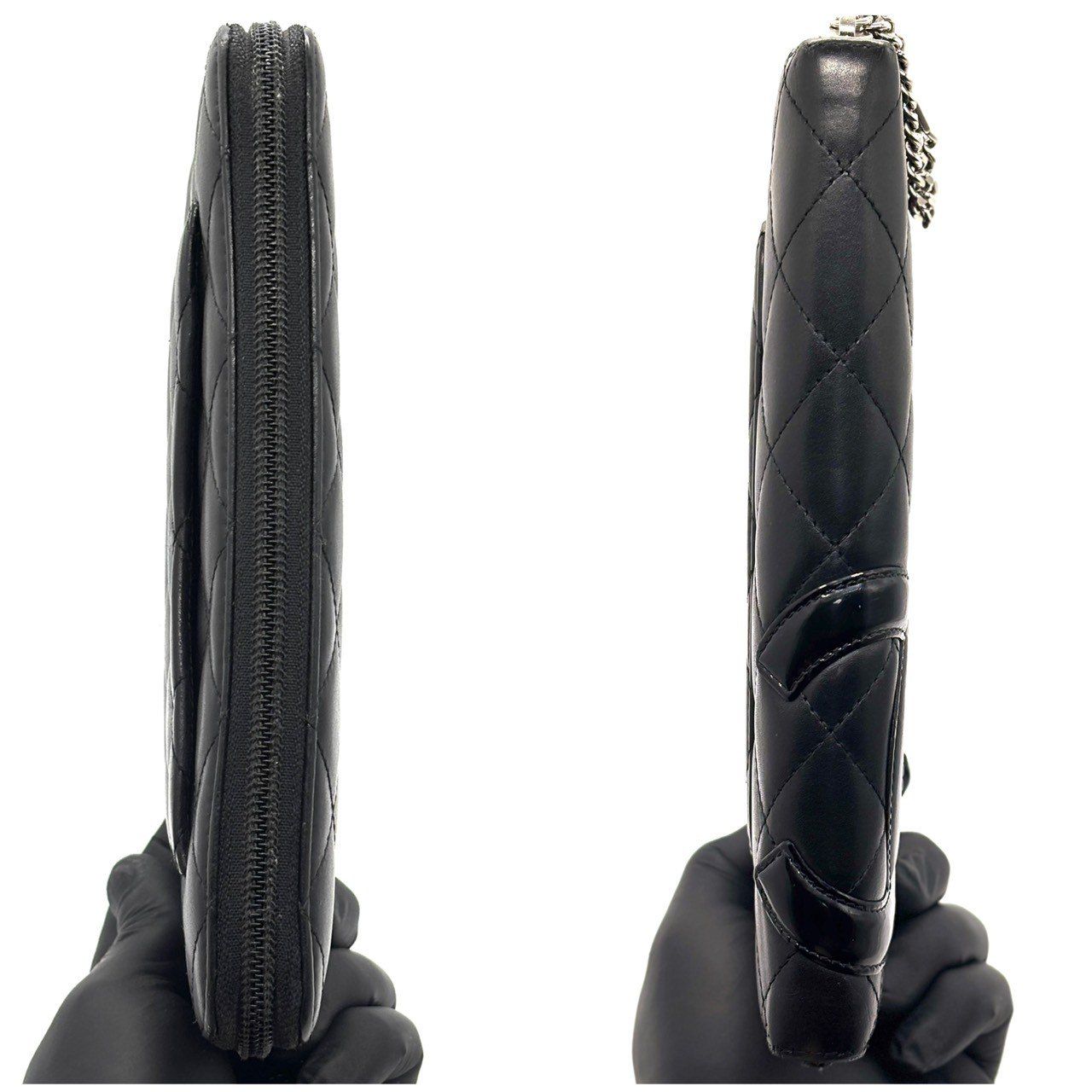 芯を持つ黒に、遊び心】 CHANEL 長財布 ラウンドファスナー