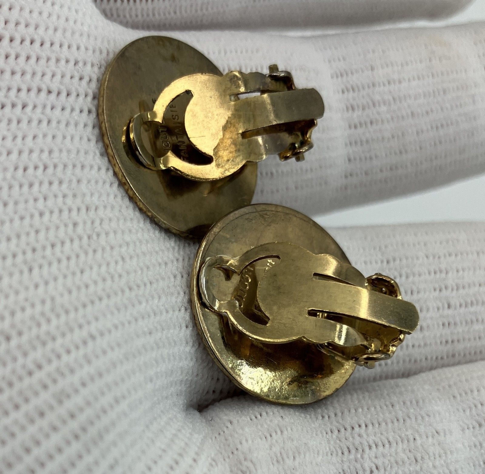 HERMES エルメス セリエ イヤリング ゴールド ロゴ 丸型 直径約2cm 