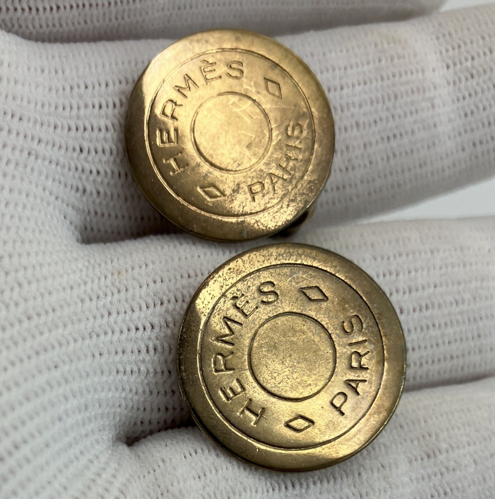 HERMES エルメス セリエ イヤリング ゴールド ロゴ 丸型 直径約2cm 