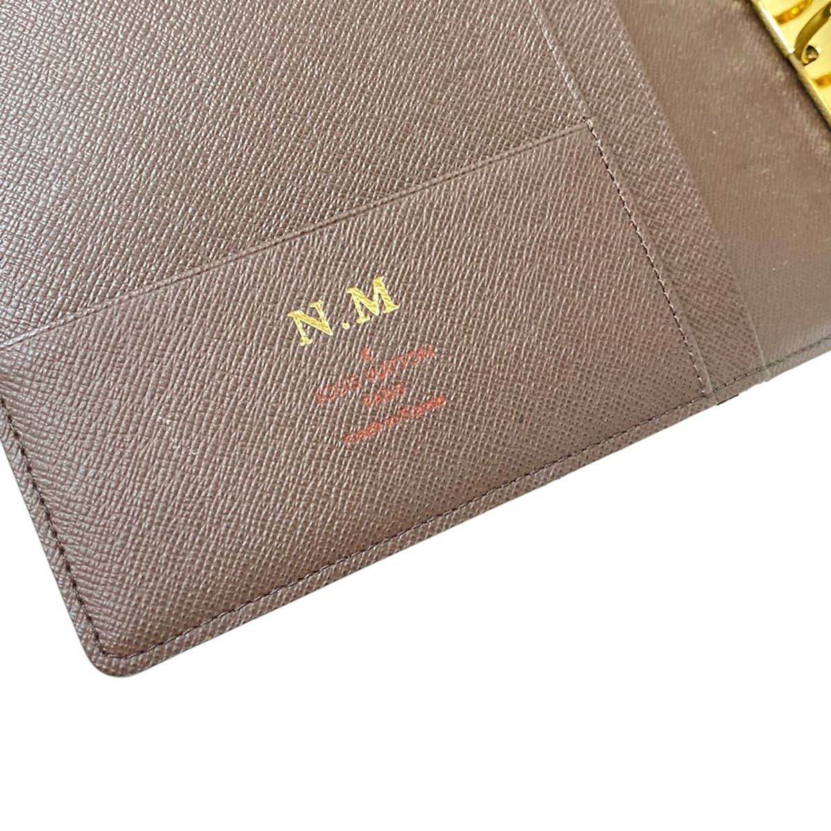  LOUIS VUITTON ルイヴィトン 手帳 ダミエ アジェンダGM R 20009 エベヌ イニシャル刻印 手帳 手帳 日記 家計簿