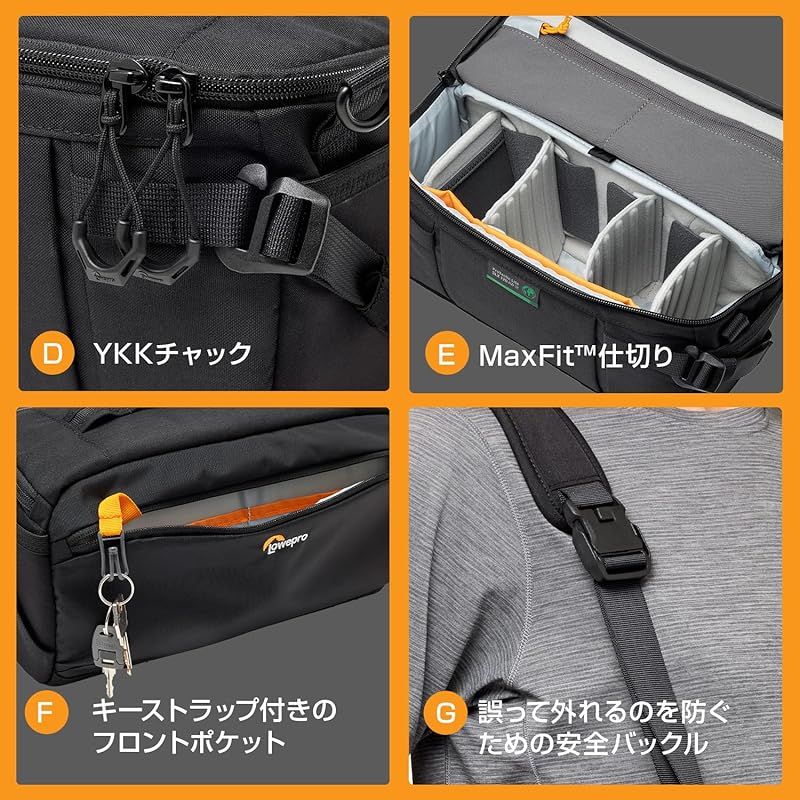 ロープロ Lowepro プロタクティック ライト SLX 120 AW III ショルダー|スリングバッグ 4.2 L ブラック クリーニングクロス付属 JP 1