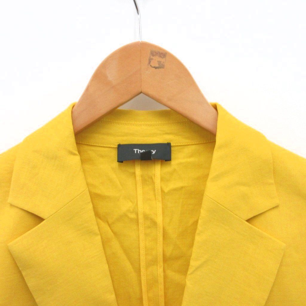 【美品】Theory セオリー パンツセットアップ リネン 麻 イエローグリーン セオリー Theory 美品 スーツ セットアップ テーラードジャケット