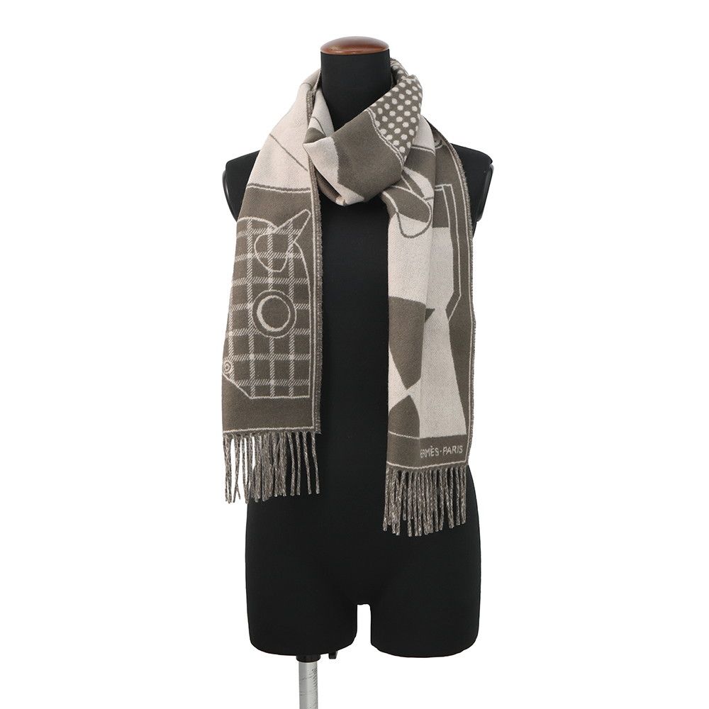 エルメス マフラー カマイユ・ジャカード カシミア HERMES ストール