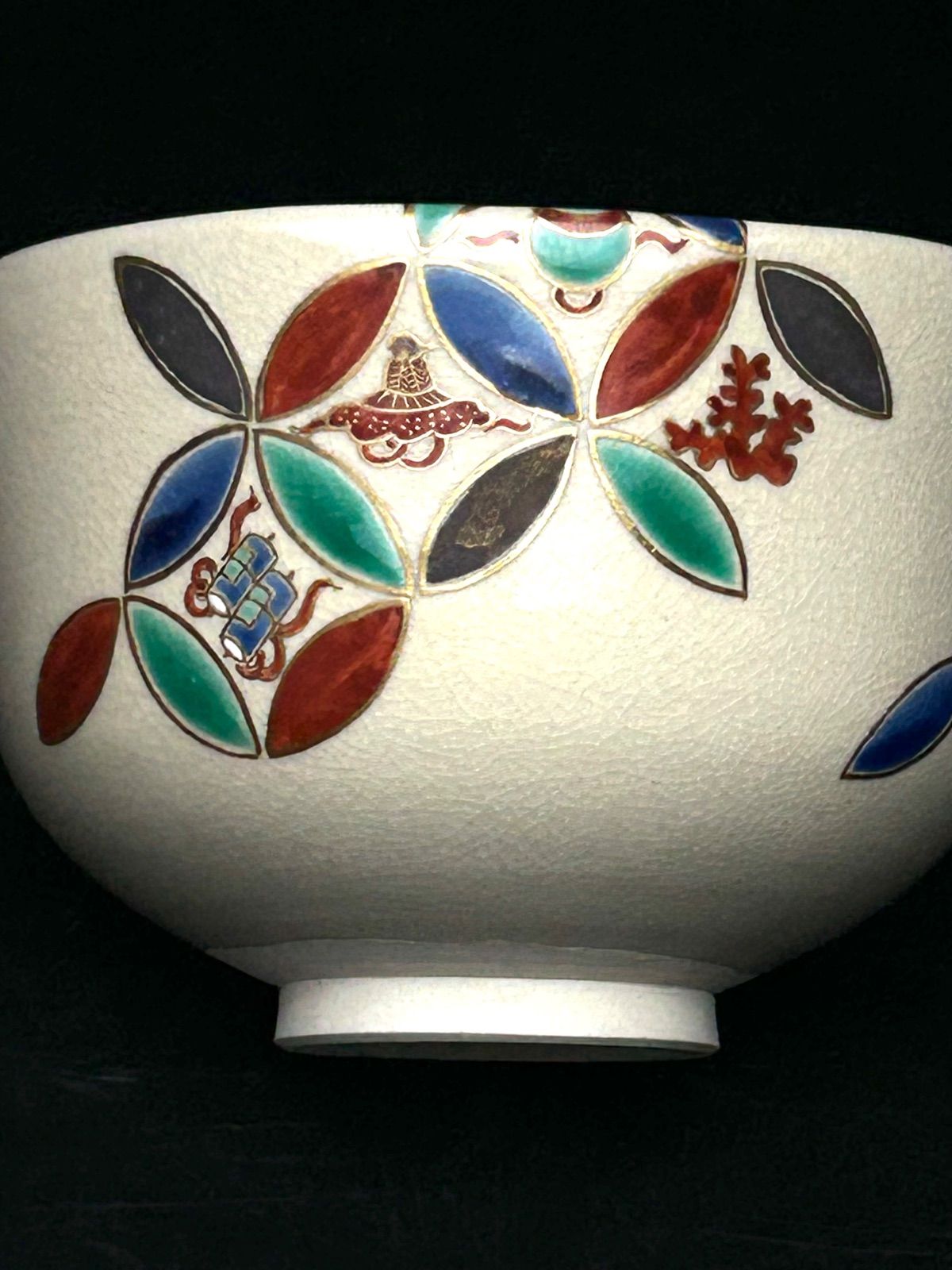 幽玄】永楽善五郎 妙全 淡々斎書付 仁清写茶碗 共箱 色絵 茶道具 茶碗