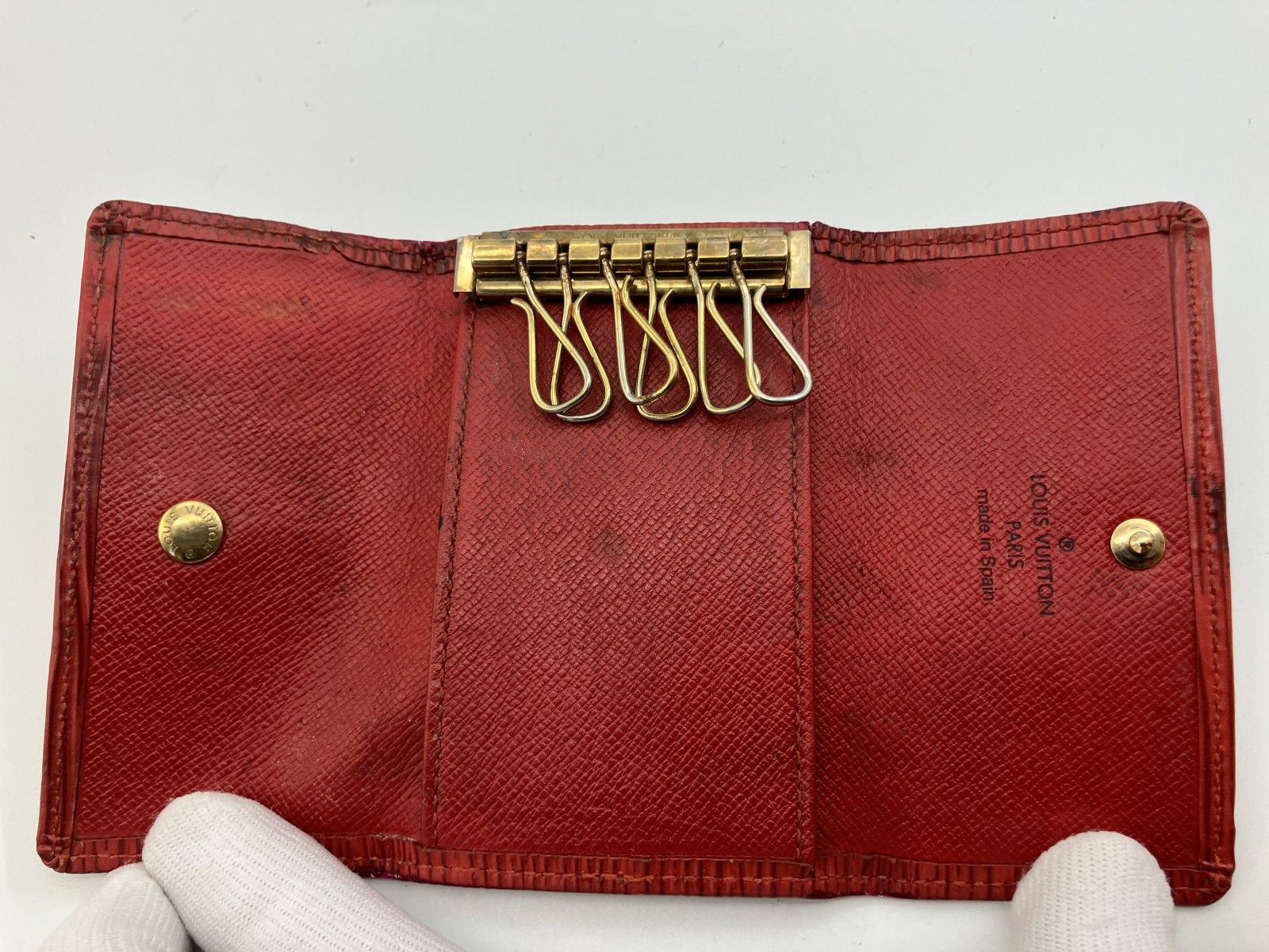 【美品】LOUIS VUITTON ルイヴィトン　キーケース　6連　エピ　レッド LOUIS VUITTON ルイ ヴィトン エピ ミュルティクレ6 カスティリアン