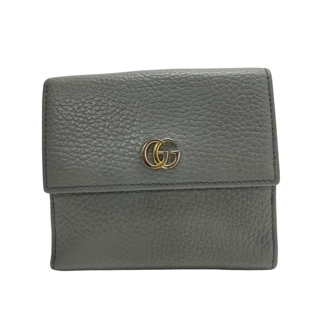 2194 GUCCI グッチ 折り財布 Wホック マーモント GG グレー系 - メルカリ