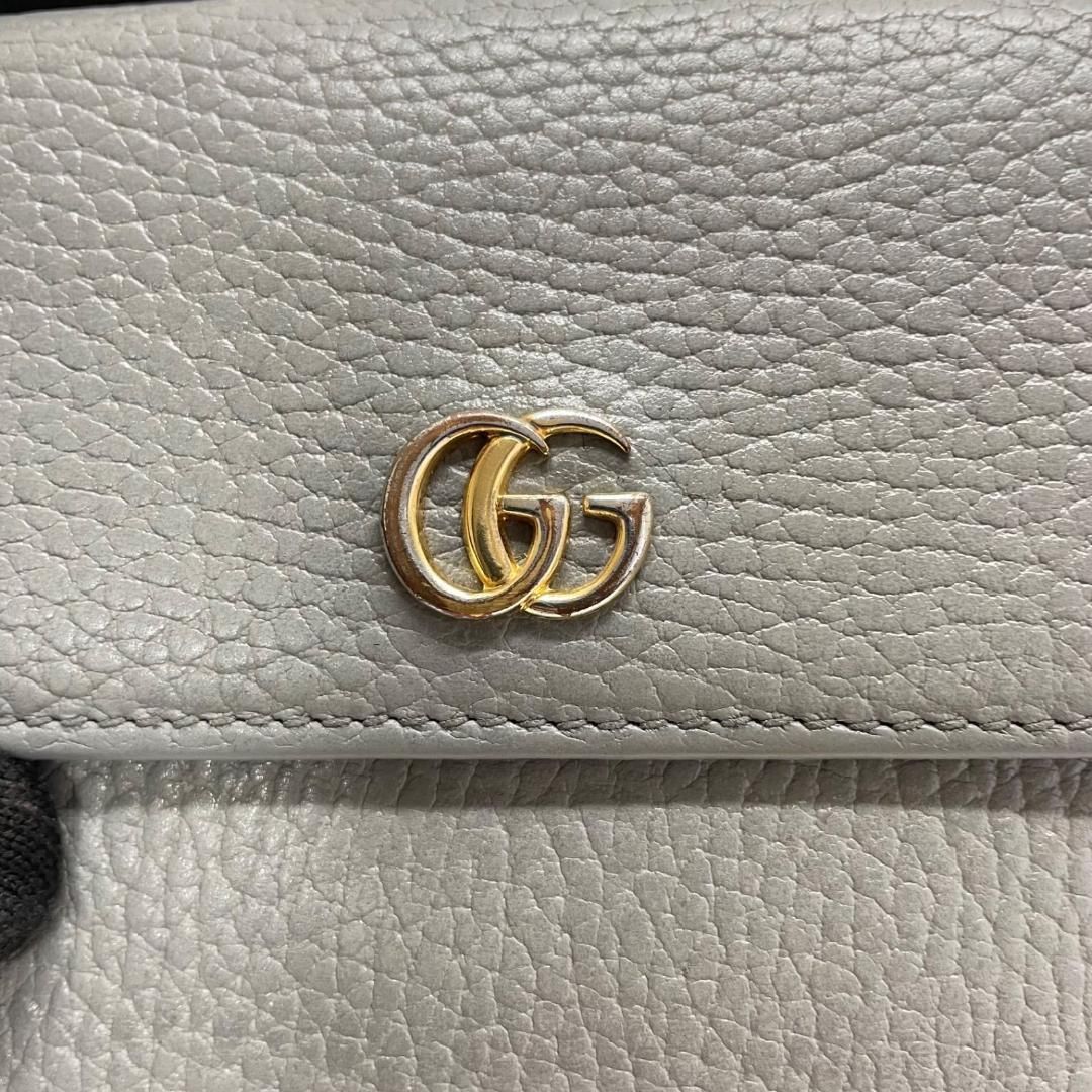 2194 GUCCI グッチ 折り財布 Wホック マーモント GG グレー系 - メルカリ