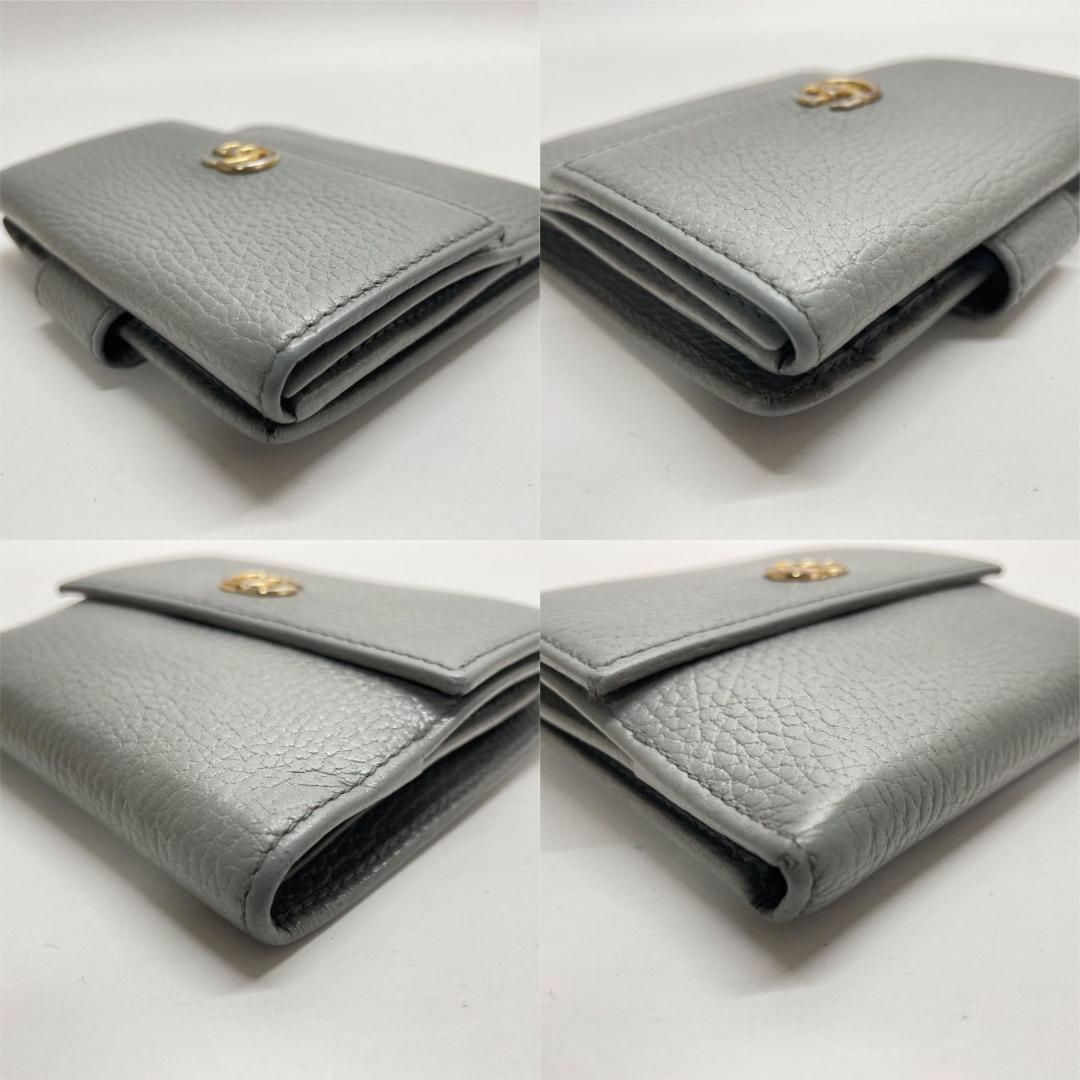 2194 GUCCI グッチ 折り財布 Wホック マーモント GG グレー系 - メルカリ