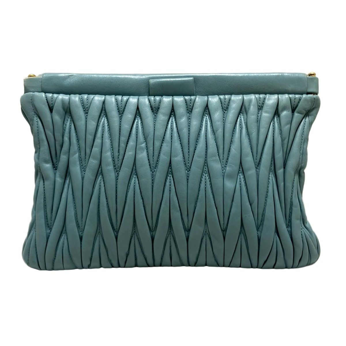 miumiu(ミュウミュウ) クラッチバッグ マテラッセ 5N1573 ブルー