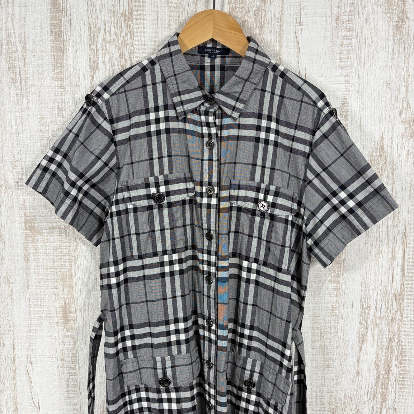 美品 BURBERRY LONDON バーバリーロンドン チェック ベルト付き 2way