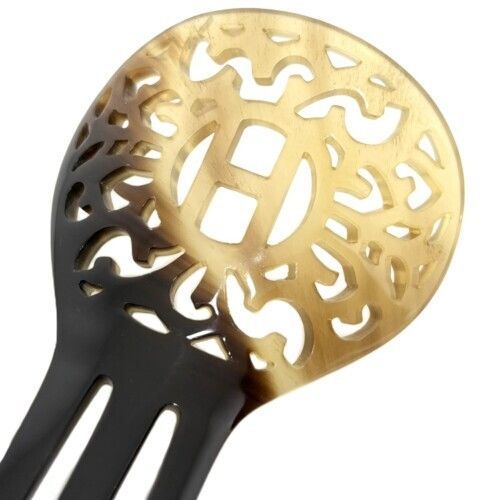 極美品 HERMES ロカイユ かんざし バッファローホーン Hロゴ 髪留め HERMES エルメス ロカイユ かんざし バッファローホーン ブラウン