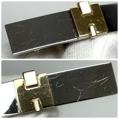 HERMES エルメス アイリーン PM バレッタ メタル エナメル シルバー