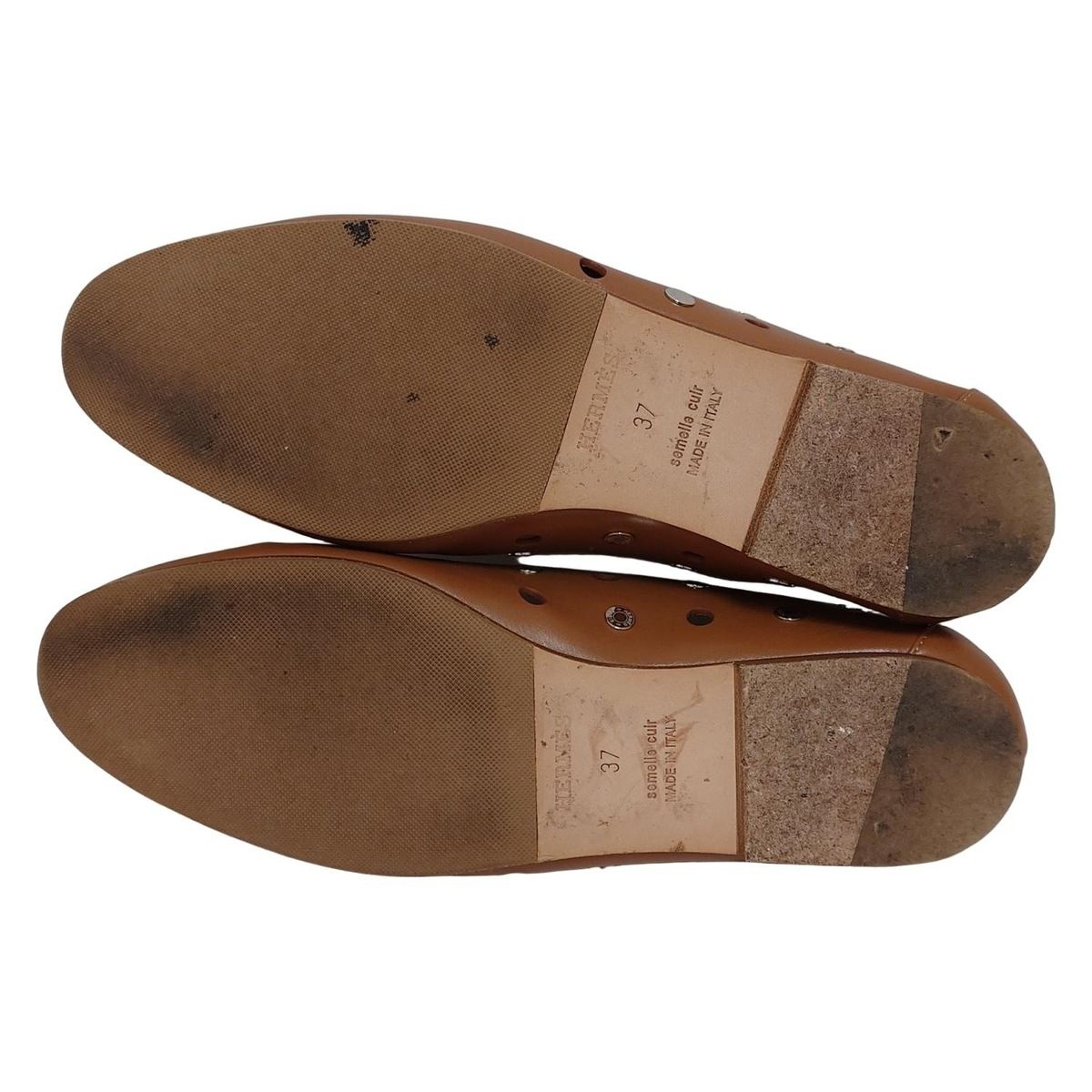 HERMES(エルメス) フラットシューズ 37 レディース - ブラウン