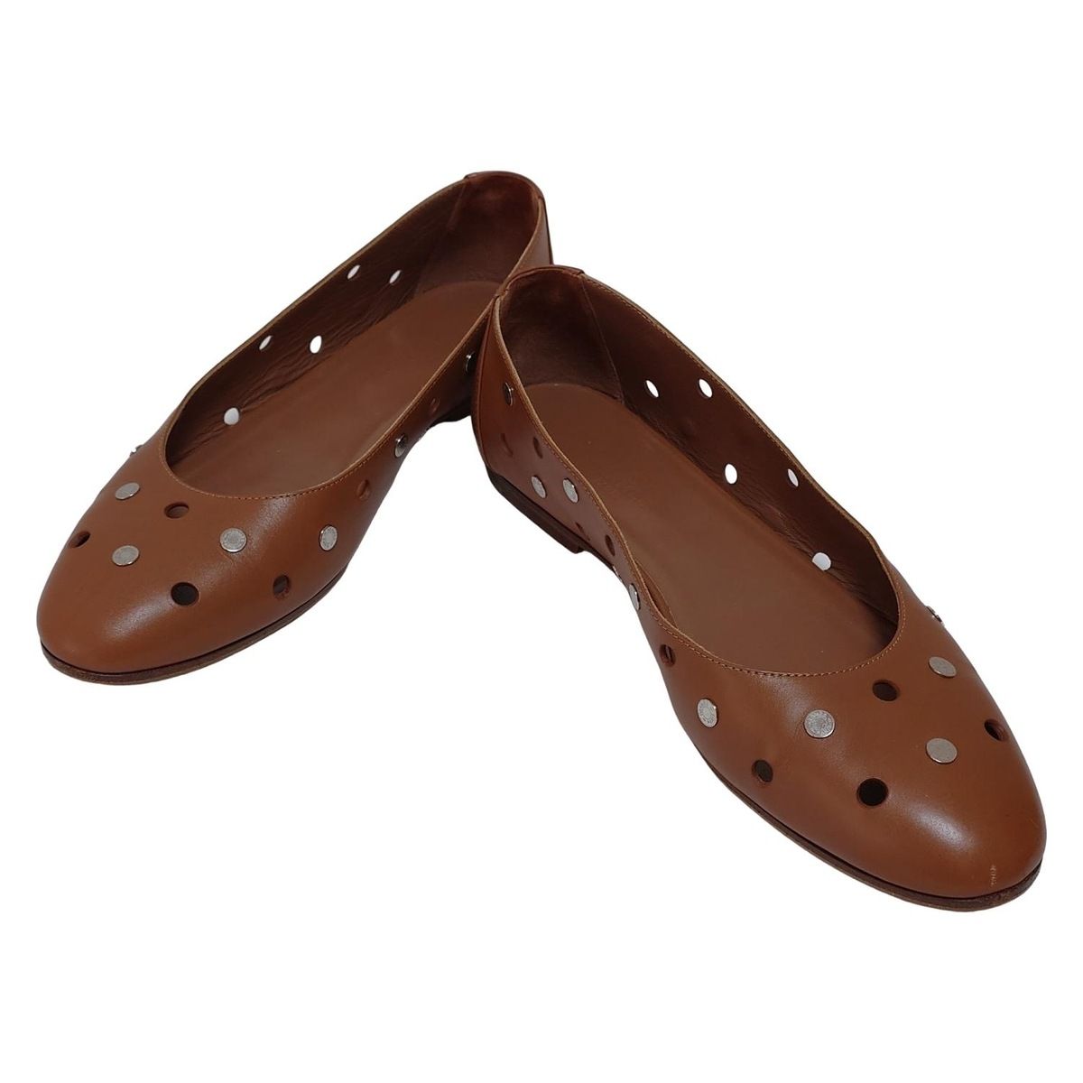 ■ 47987★年 HERMES エルメス フラットシューズ ブラウン □ 47987☆年 HERMES エルメス フラットシューズ ブラウン