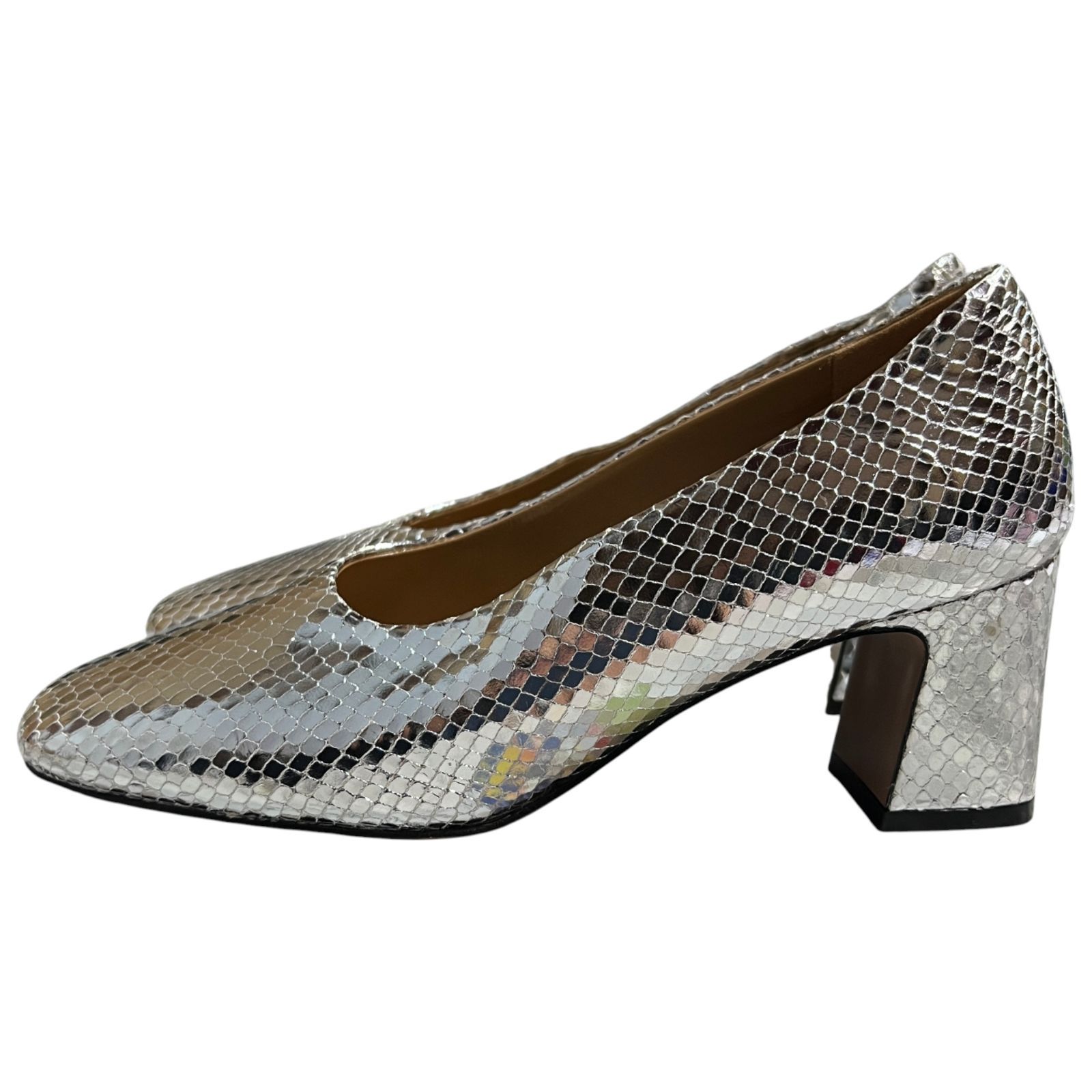 未使用】 PELLICO ペリーコ ハイヒール パイソン スクエア トゥ