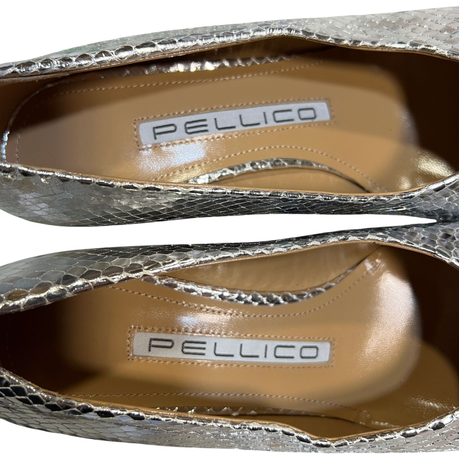 未使用】 PELLICO ペリーコ ハイヒール パイソン スクエア トゥ
