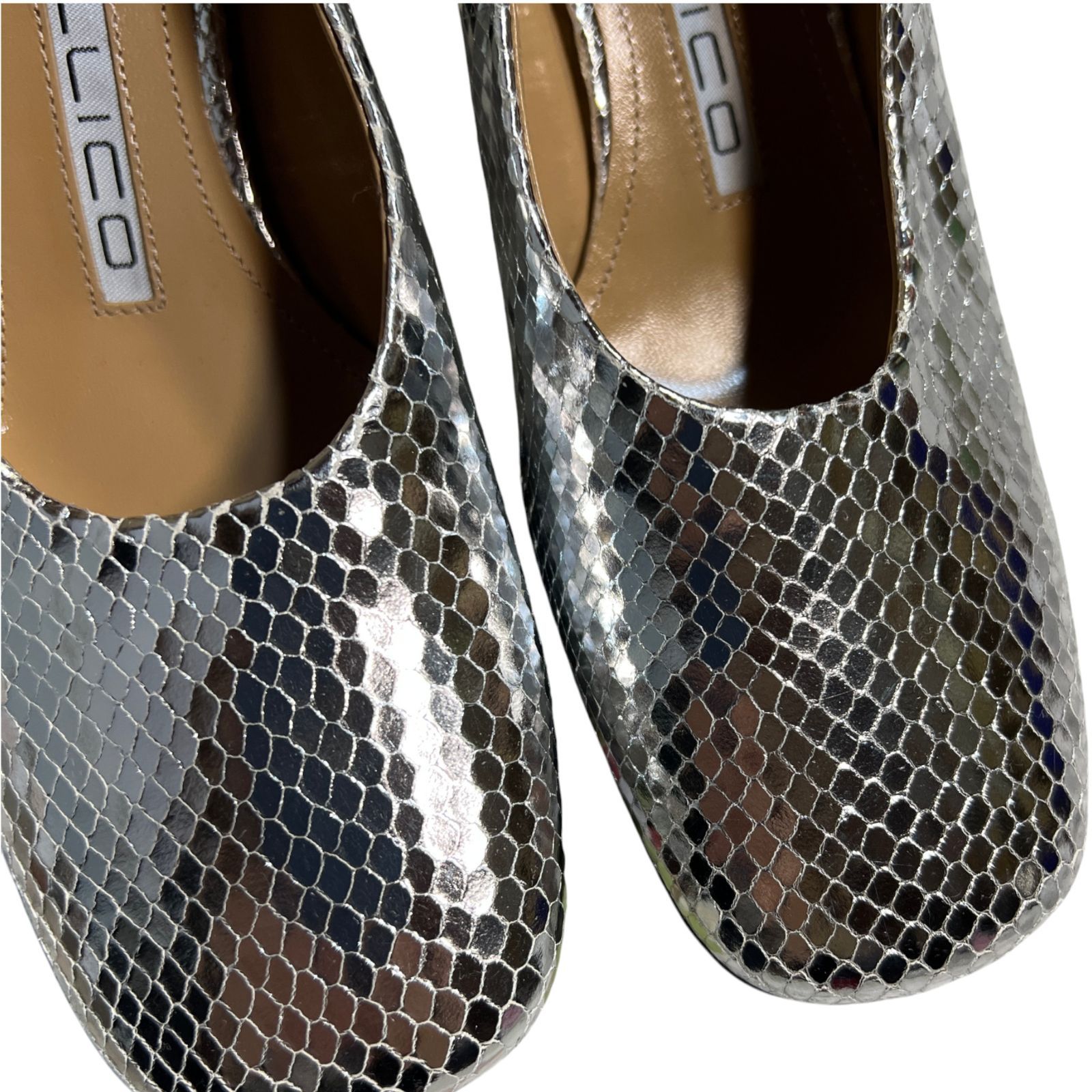 未使用】 PELLICO ペリーコ ハイヒール パイソン スクエア トゥ
