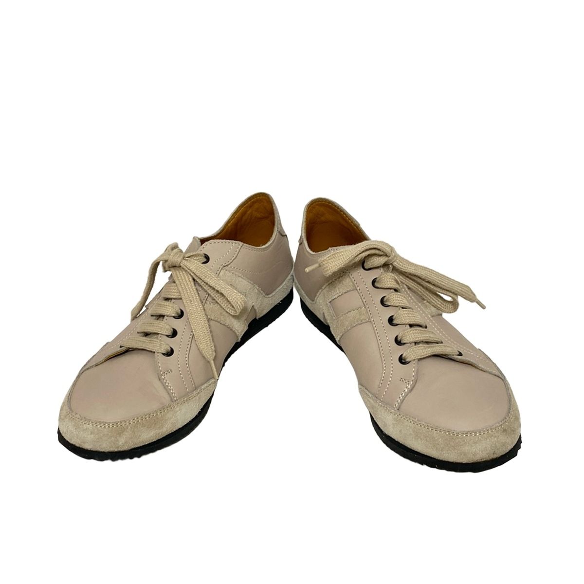 HERMÈS ベージュ レザー スニーカー HERMES(エルメス) スニーカー 35 レディース クイック ベージュ レザー