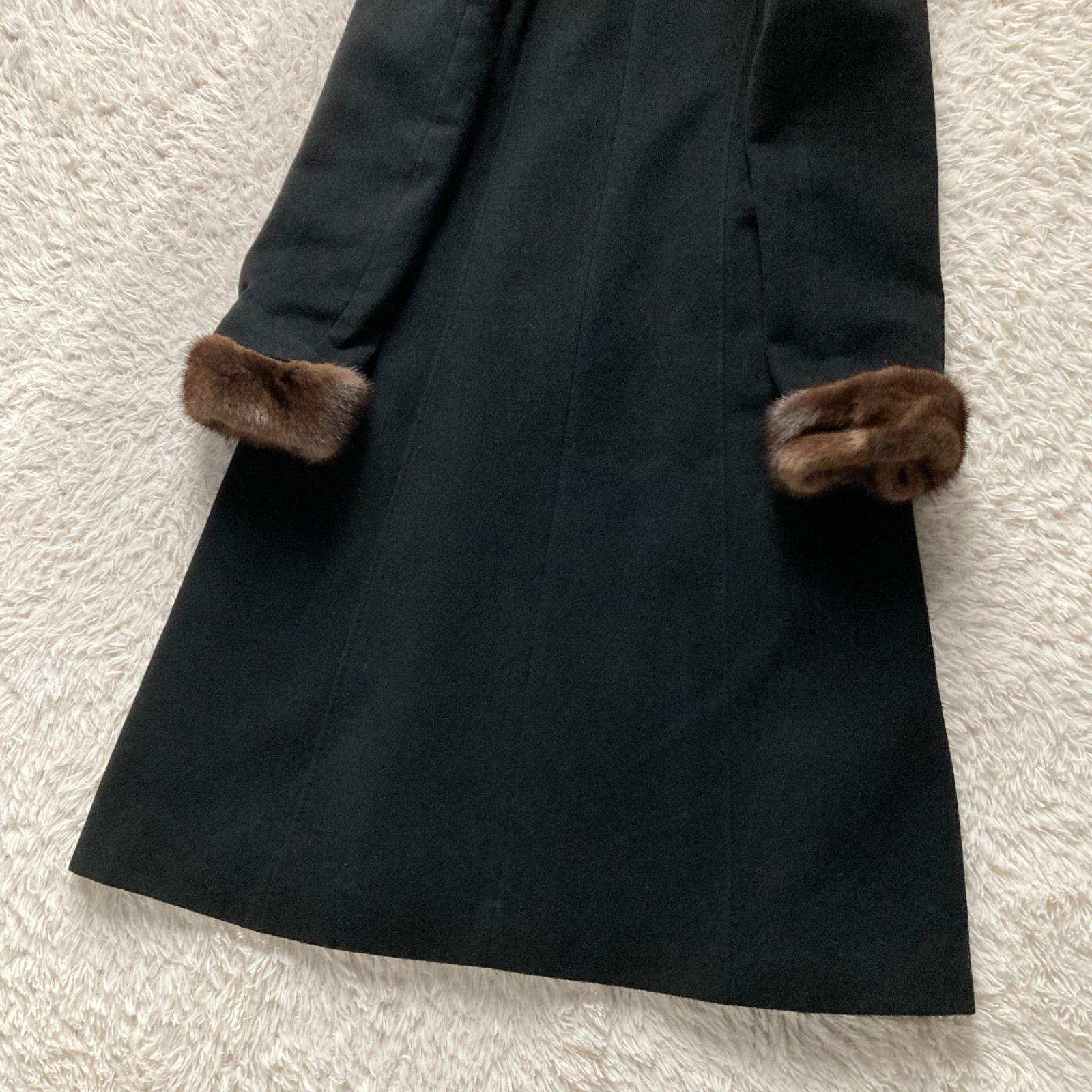 近年モデル 極美品 レリアン 高級　カシミヤ100% ミンクファーロングコート 近年モデル 極美品 レリアン 高級 カシミヤ100% ミンクファーロング