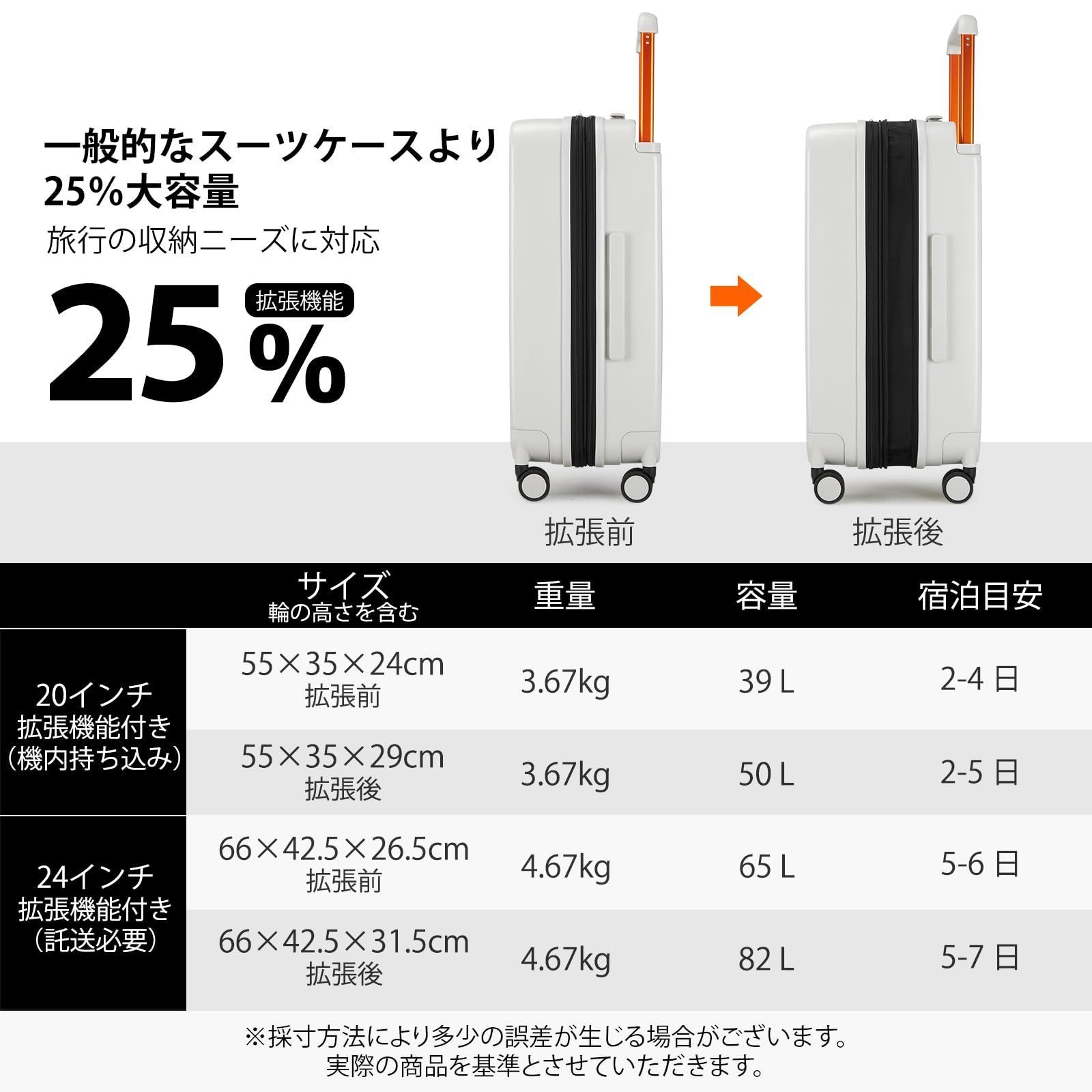 mixi] 米煕 スーツケース ワイドハンドル キャリーケース 20/24インチ