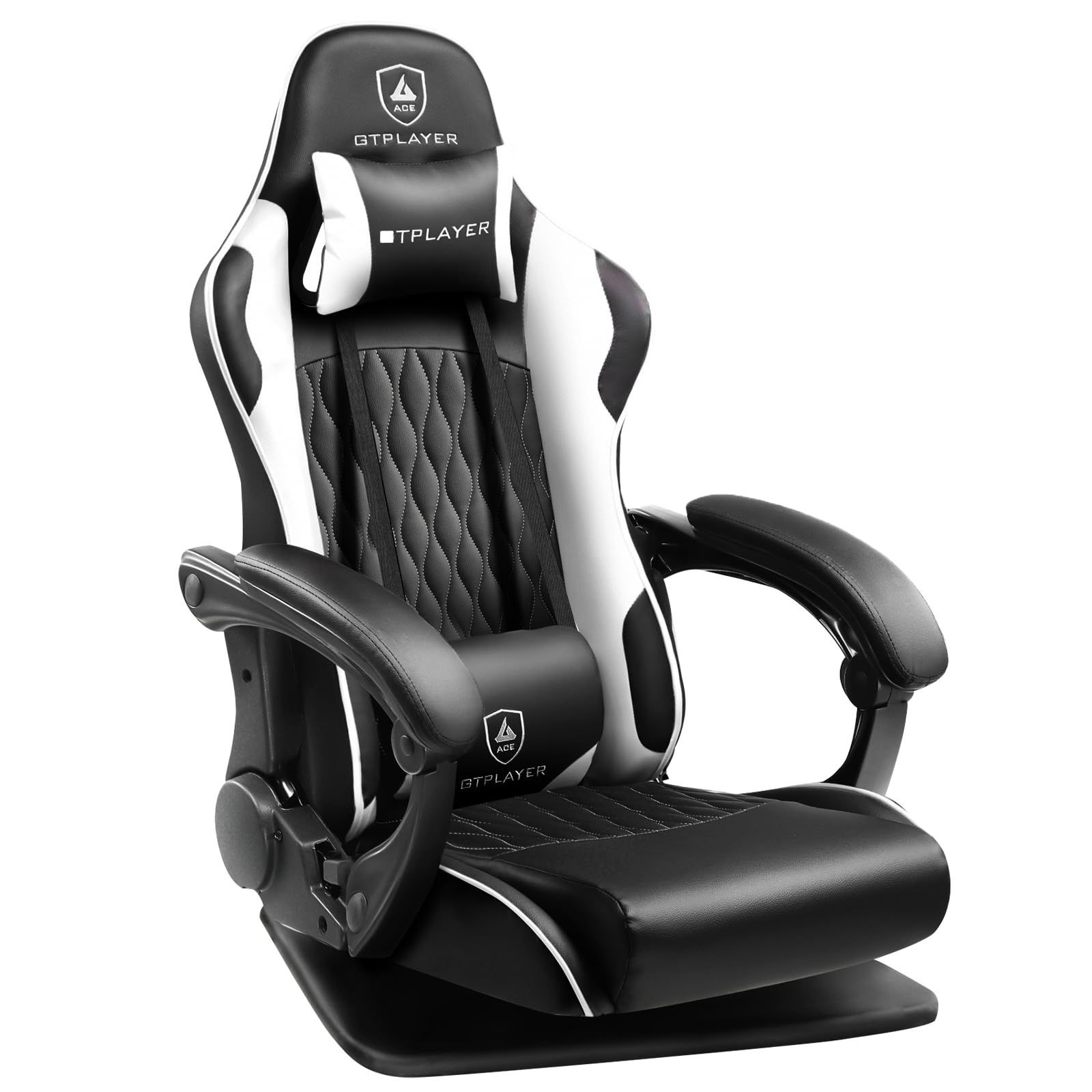 GTRacing ゲーミングチェア ゲーミング座椅子 165°リクライニング ゲームチェア ハイバック 360度回転 ランバーサポート 腰痛対策 ポケットコイルが内蔵 ハンコンスタンド座椅子の自作 XBOX PS 5 4 switchなどレースゲームの臨場感