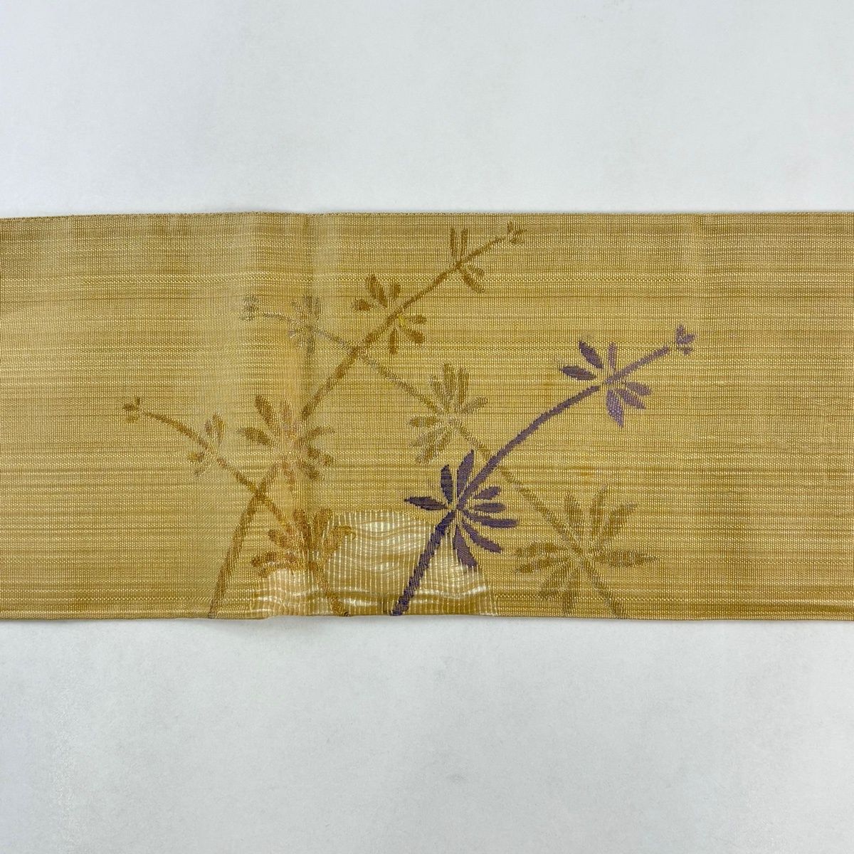 名古屋帯 優品 夏帯 草花 金糸 山吹茶色 正絹 【中古】 - メルカリ