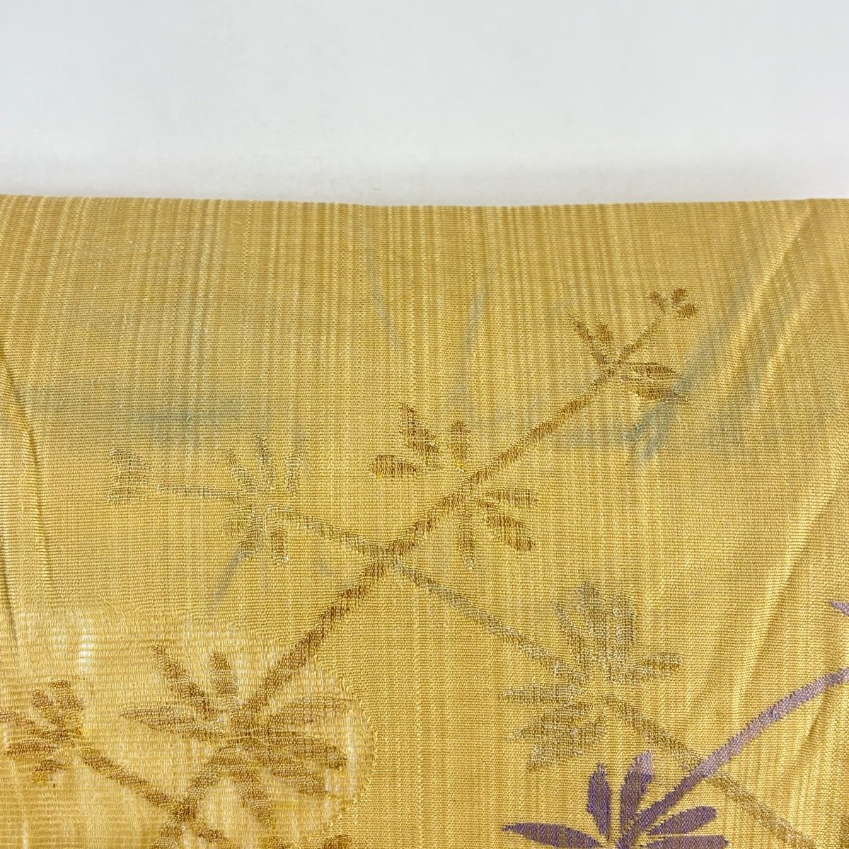 名古屋帯 優品 夏帯 草花 金糸 山吹茶色 正絹 【中古】 - メルカリ