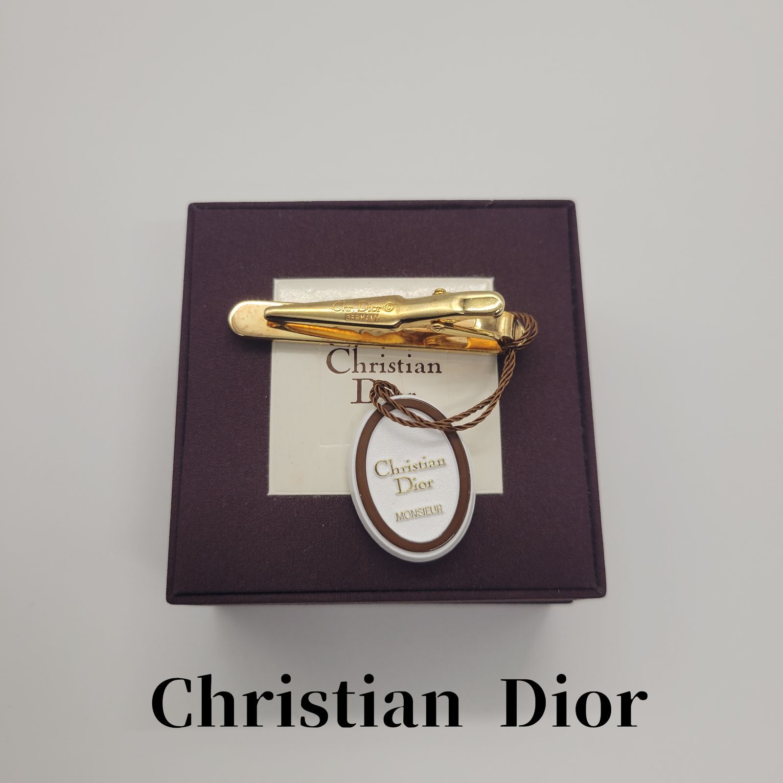Christian Dior クリスチャンディオール ロゴ ネクタイピン ゴールド