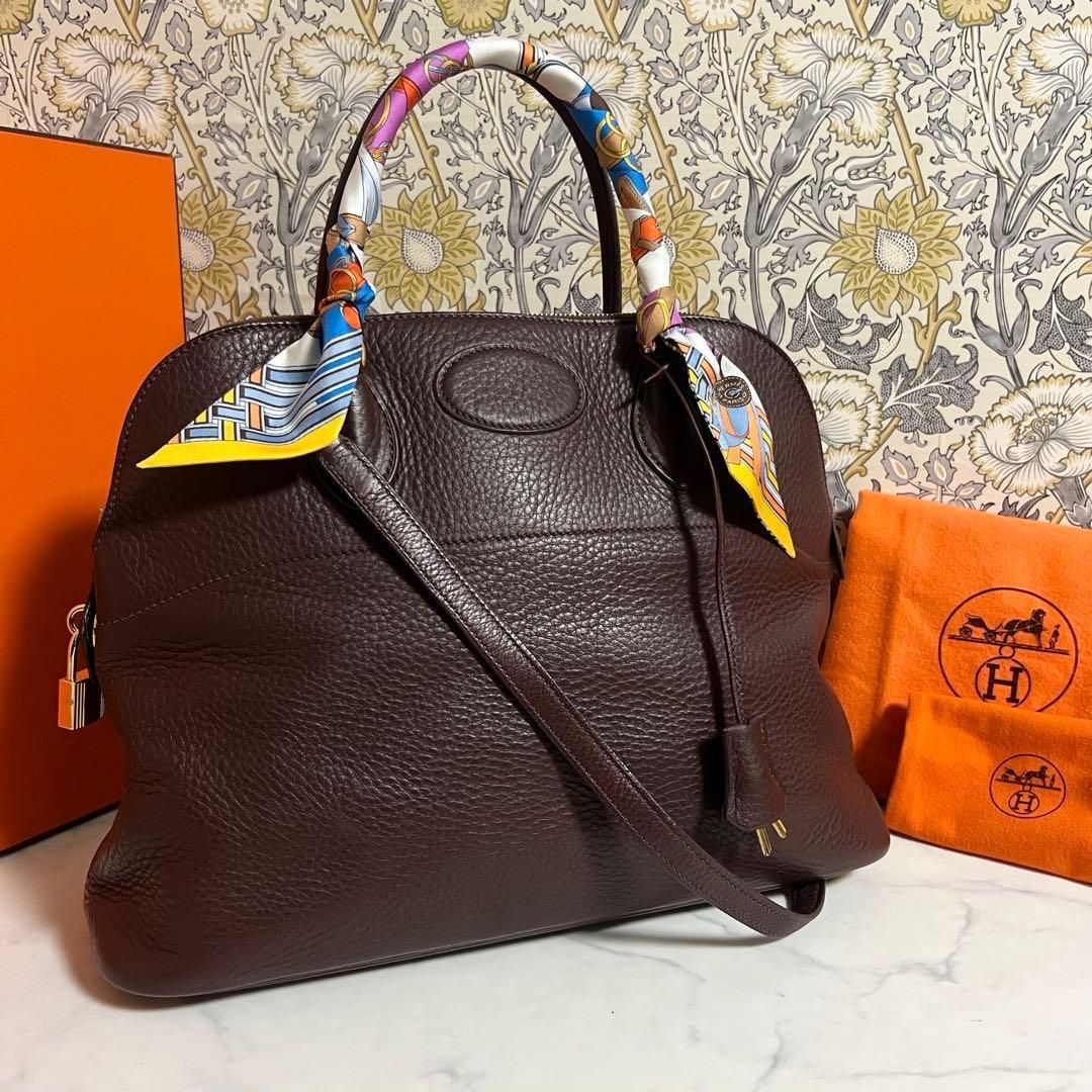 極美品 HERMES【エルメス】ボリード35 ハンドバッグ ブラウン □F刻印