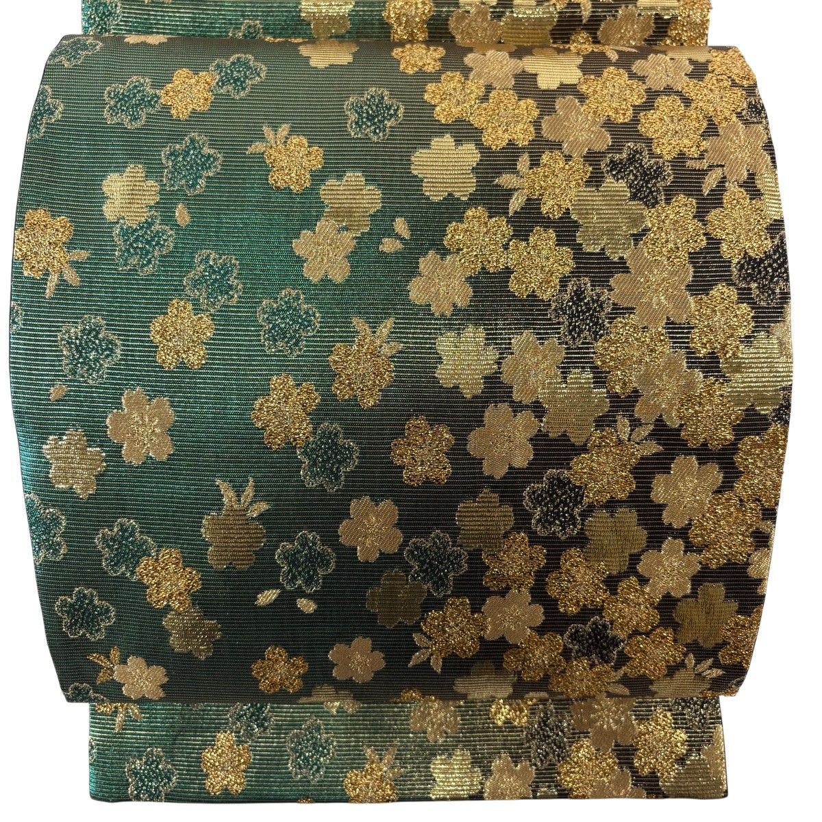 袋帯 秀品 鈴乃屋 桜 箔 金糸 緑 六通 正絹 【中古】 - メルカリ