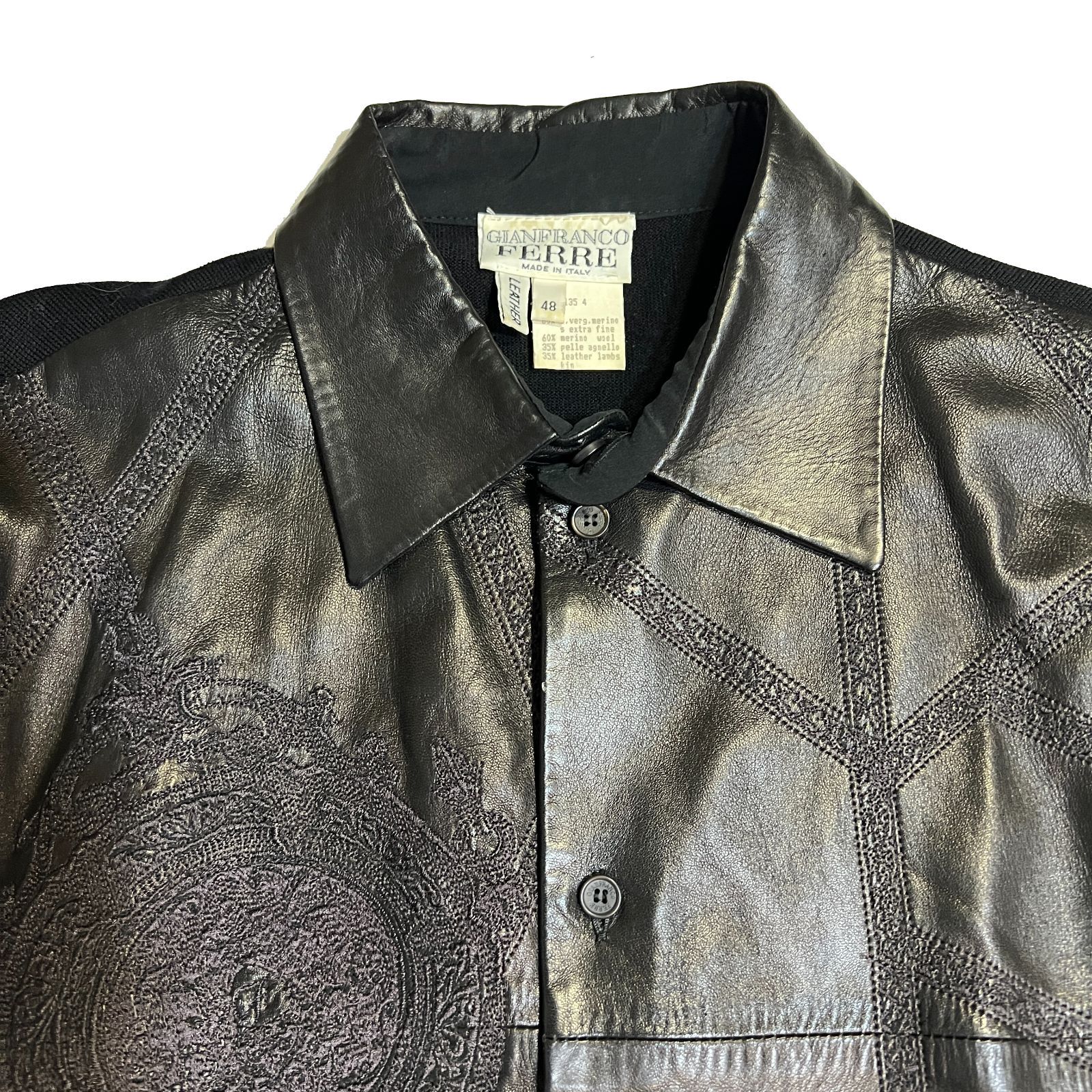 Gianfranco Ferré ジャンフランコ フェレ シャツ ブラック レザー