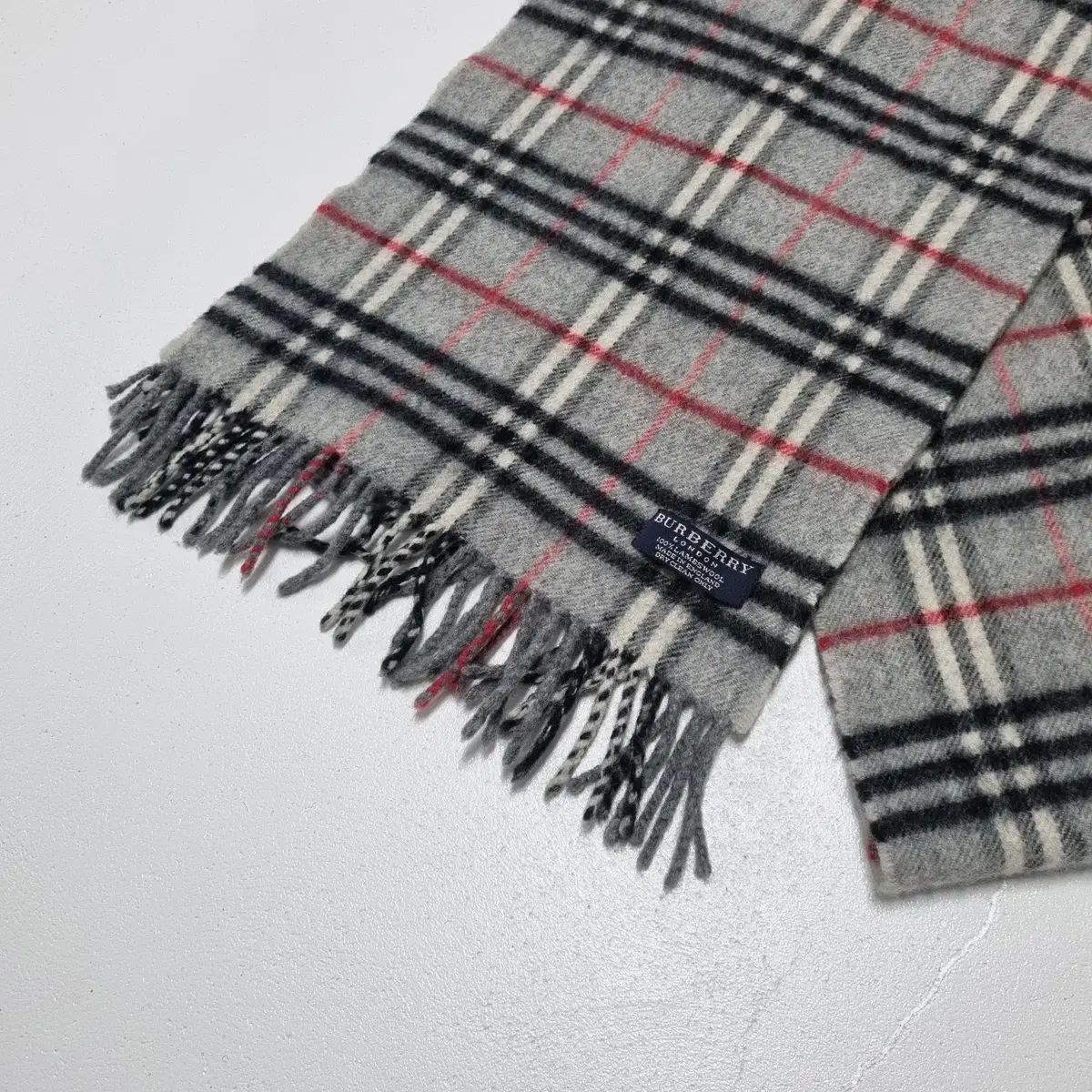 BURBERRY バーバリー ノヴァチェック ラムウール マフラー グレー